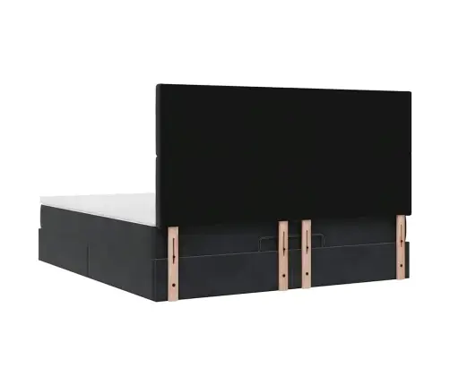 Osmaņu Gultas Rāmis Ar Matračiem Melns 180X200Cm Audums Vidaxl Osmaņu Gultas Rāmis Ar Matračiem Melns 180X200Cm Audums Vidaxl