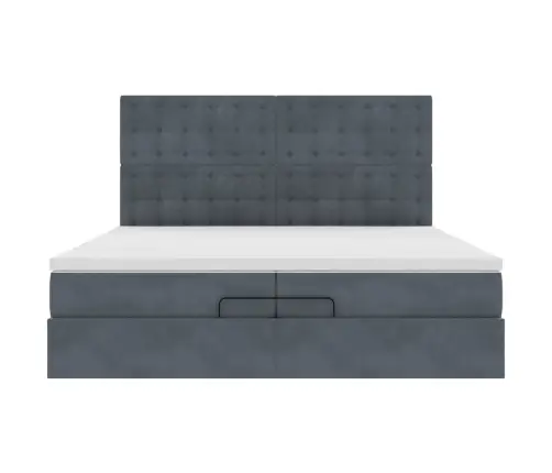 Osmaņu Gultas Rāmis Ar Matračiem Tumši Pelēks 200X200Cm Audums Vidaxl