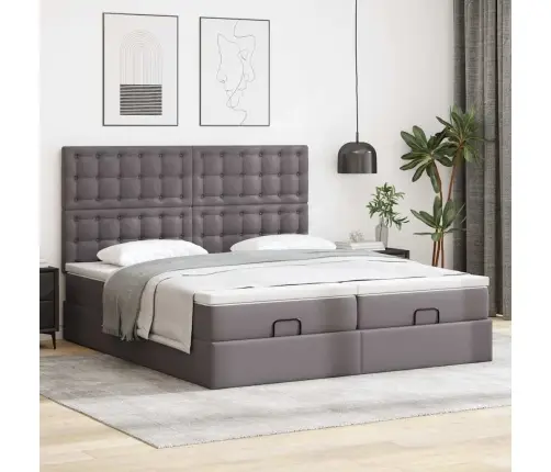 Ottomani Voodiraam Madratsitega, Hall, 160X200cm Kunstnahk