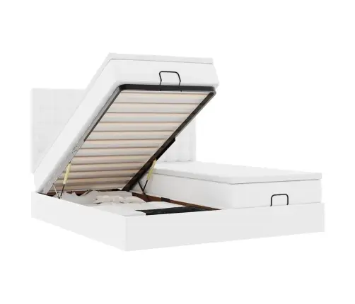 Osmaņu Gultas Rāmis Ar Matračiem Tīri Balts 180X200 Cm Vidaxl