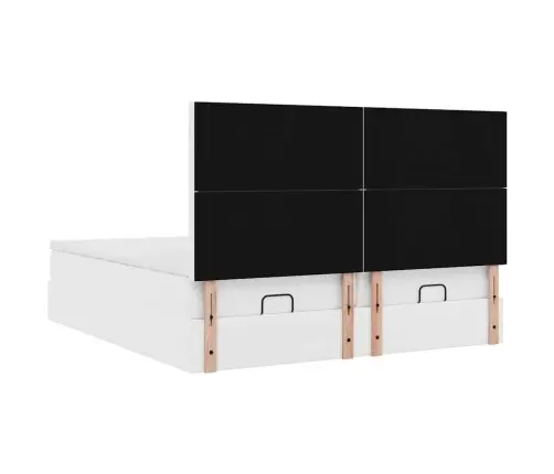 Osmaņu Gultas Rāmis Ar Matračiem Tīri Balts 200X200 Cm Vidaxl