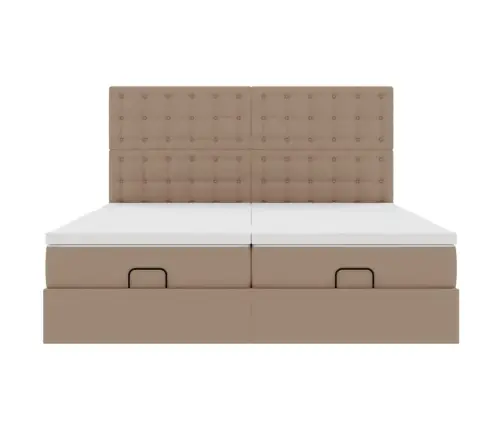 Osmaņu Gultas Rāmis Ar Matračiem Kapučīno 200X200Cm Vidaxl