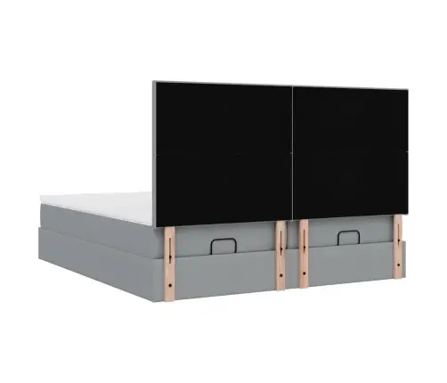 Osmaņu Gultas Rāmis Ar Matračiem Gaiši Pelēks 180X200Cm Audums Vidaxl