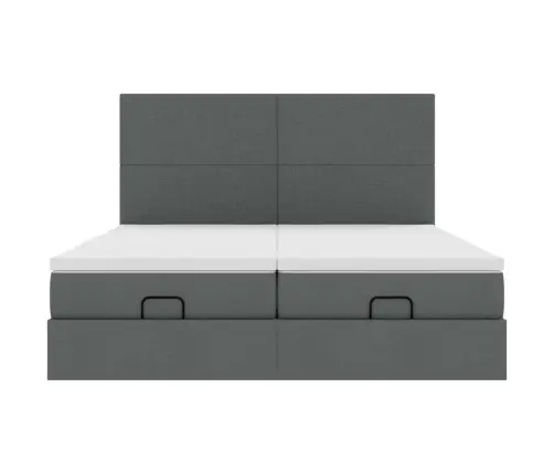 Osmanų Lovos Rėmas Su Čiužiniais, Pilkas, 200X200cm Audinys