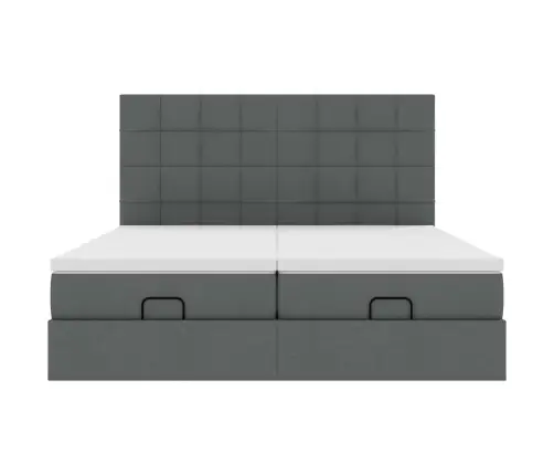 Osmaņu Gultas Rāmis Ar Matračiem Tumši Pelēks 160X200Cm Audums Vidaxl