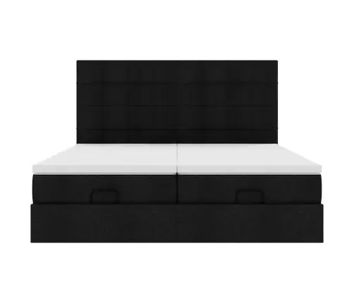 Ottomani Voodiraam Madratsitega, Must, 200X200cm Kangas