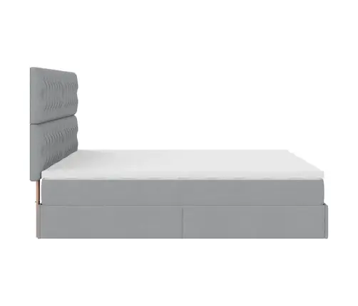 Osmanų Lovos Rėmas Su Čiužiniais, Pilkas, 160X200cm Audinys