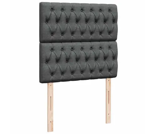 Osmaņu Gultas Rāmis Ar Matračiem Tumši Pelēks 160X200Cm Audums Vidaxl