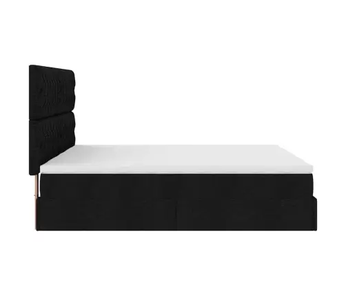 Ottomani Voodiraam Madratsitega, Must, 180X200cm Kangas