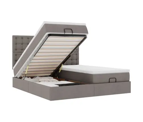 Osmanų Lovos Rėmas Su Čiužiniais, Taupe, 180X200cm Audinys