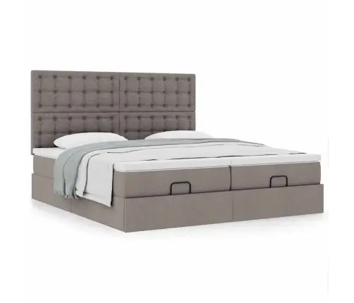 Osmanų Lovos Rėmas Su Čiužiniais, Taupe, 180X200cm Audinys