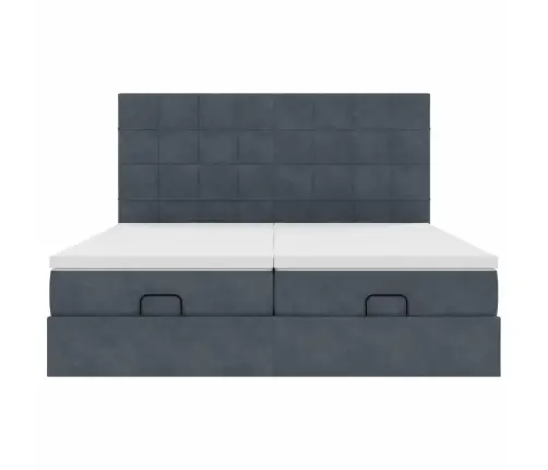 Osmaņu Gultas Rāmis Ar Matračiem Tumši Pelēks 180X200Cm Audums Vidaxl