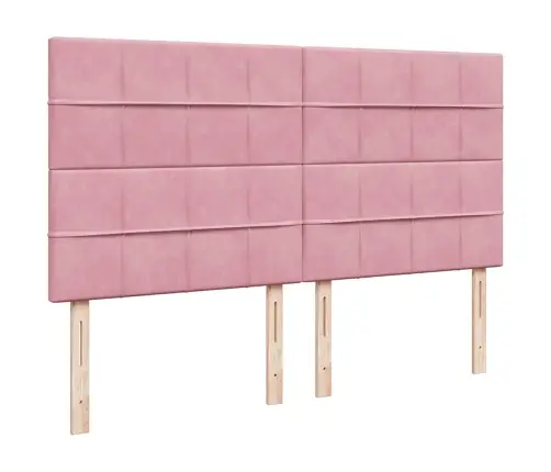 Osmaņu Gultas Rāmis Ar Matračiem Rozā 200X200Cm Audums Vidaxl