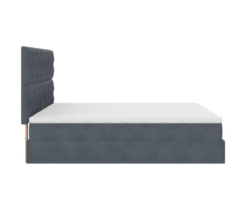 Osmaņu Gultas Rāmis Ar Matračiem Tumši Pelēks 180X200Cm Audums Vidaxl