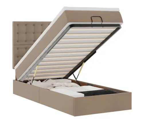 Osmaņu Gultas Rāmis Ar Matrača Kapučīno 80X200Cm Mākslīgā Āda Vidaxl