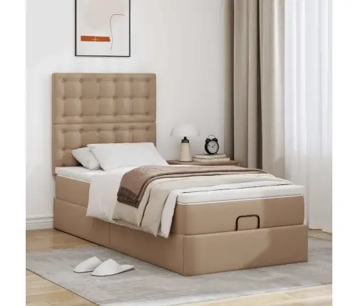 Osmaņu Gultas Rāmis Ar Matrača Kapučīno 80X200Cm Mākslīgā Āda Vidaxl