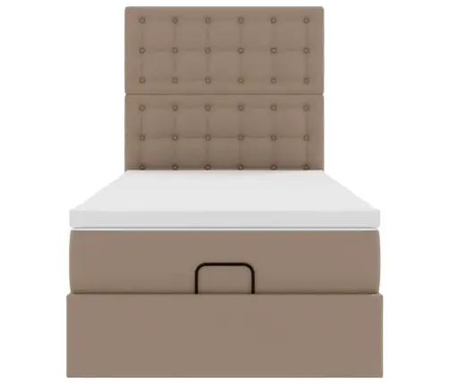 Osmaņu Gultas Rāmis Ar Matrača Kapučīno 80X200Cm Mākslīgā Āda Vidaxl