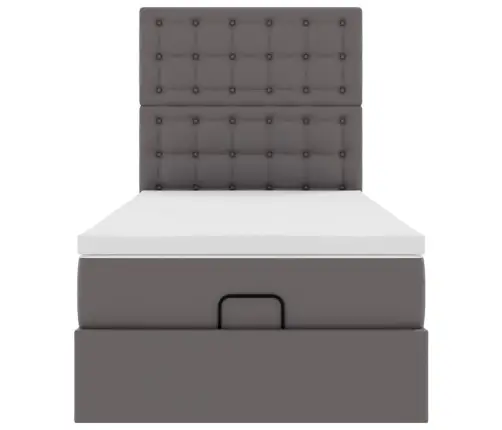 Ottomani Voodiraam Madratsiga, Hall, 90X200cm Kunstnahk