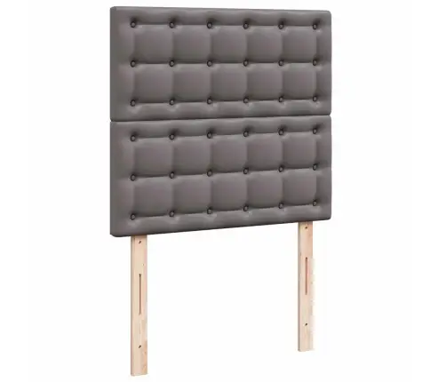 Osmaņu Gultas Rāmis Ar Matrača Pelēks 100X200Cm Mākslīgā Āda Vidaxl