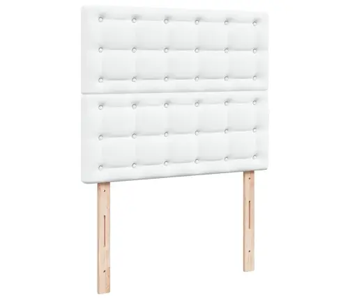 Osmaņu Gultas Rāmis Ar Matrača Balta 120X190Cm Mākslīgā Āda Vidaxl