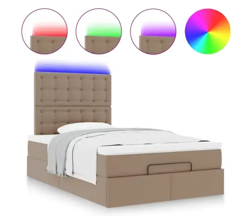 Osmaņu Gultas Rāmis Ar Matrača Kapučīno 120X190Cm Mākslīgā Āda Vidaxl