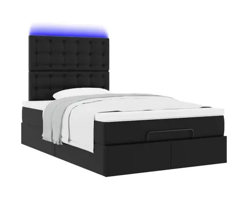 Osmaņu Gultas Rāmis Ar Matrača Melns 120X200Cm Mākslīgā Āda Vidaxl