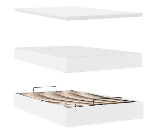 Osmaņu Gultas Rāmis Ar Matrača Balta 120X200Cm Mākslīgā Āda Vidaxl