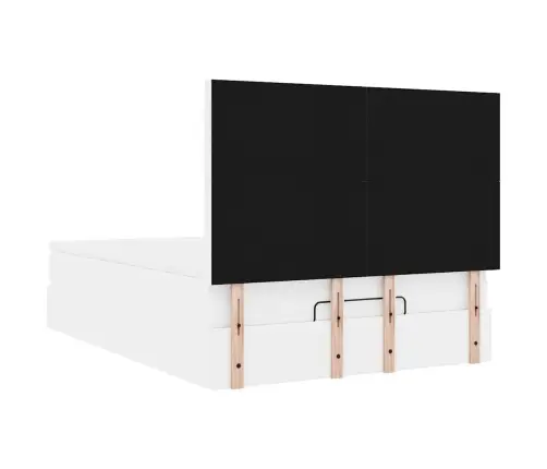 Osmaņu Gulta Ar Matraci Un Leds, Balts, 140X190 Cm Mākslīgā Āda Vidaxl