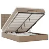 Ottomani Voodiraam Madratsiga, Cappuccino, 140X200cm Kunstnahk