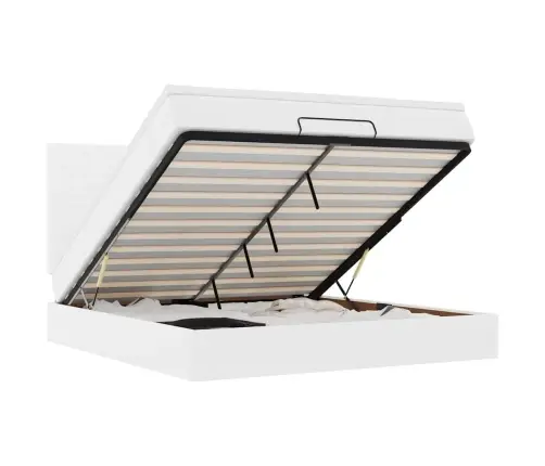 Osmanų Lovos Rėmas Su Čiužiniu, Balta, 180X200cm Dirbtinė Oda