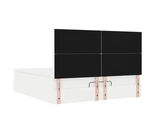 Osmanų Lovos Rėmas Su Čiužiniu, Balta, 180X200cm Dirbtinė Oda