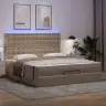 Osmaņu Gultas Rāmis Ar Matračiem Kapučīno 200X200Cm Vidaxl