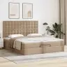 Osmaņu Gultas Rāmis Ar Matračiem Kapučīno 200X200Cm Vidaxl