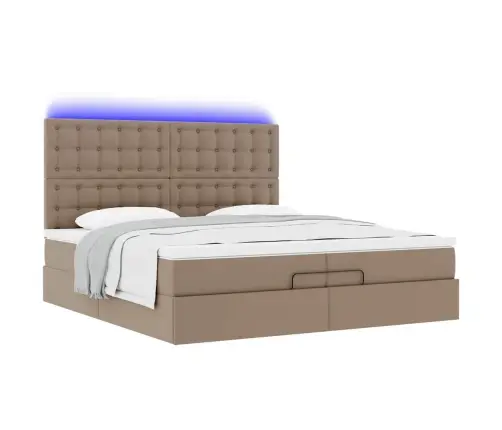 Osmaņu Gultas Rāmis Ar Matračiem Kapučīno 200X200Cm Vidaxl