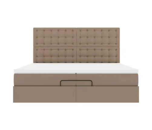 Osmaņu Gultas Rāmis Ar Matračiem Kapučīno 200X200Cm Vidaxl