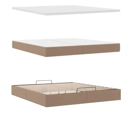 Osmaņu Gultas Rāmis Ar Matračiem Kapučīno 200X200Cm Vidaxl