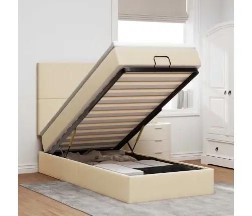 Osmaņu Gultas Rāmis Ar Matrača Krēma 80X200 Cm Audums Vidaxl