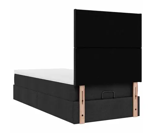 Osmaņu Gultas Rāmis Ar Matrača Melns 90X190 Cm Audums Vidaxl