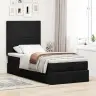 Osmaņu Gultas Rāmis Ar Matrača Melns 90X190 Cm Audums Vidaxl