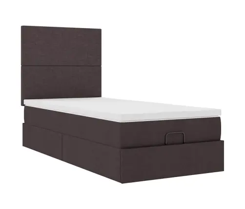Osmaņu Gultas Rāmis Ar Matrača Tumši Brūns 90X190 Cm Audums Vidaxl