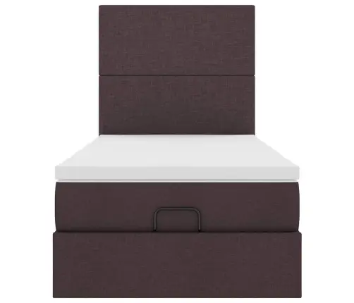Osmaņu Gultas Rāmis Ar Matrača Tumši Brūns 90X190 Cm Audums Vidaxl
