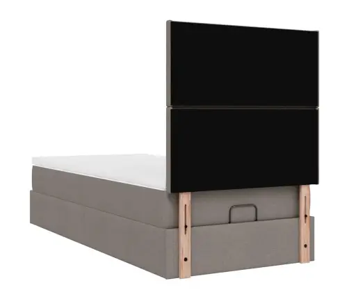 Osmaņu Gultas Rāmis Ar Matrača Pelēkbrūna 90X190 Cm Audums Vidaxl