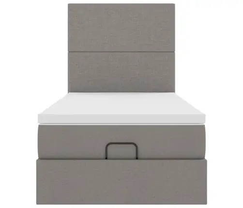 Osmaņu Gultas Rāmis Ar Matrača Pelēkbrūna 90X190 Cm Audums Vidaxl