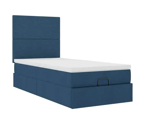 Ottomani Voodiraam Madratsiga, Sinise, 90X190cm Kangas