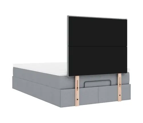 Osmaņu Gultas Rāmis Ar Matrača Gaiši Pelēks 120X190 Cm Audums Vidaxl