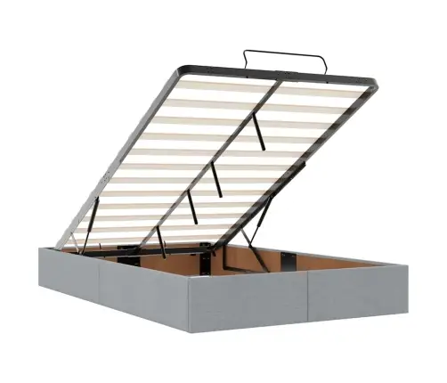 Osmaņu Gultas Rāmis Ar Matrača Gaiši Pelēks 120X190 Cm Audums Vidaxl