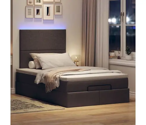 Osmaņu Gultas Rāmis Ar Matrača Tumši Pelēks 120X190 Cm Audums Vidaxl