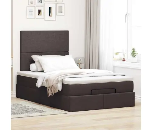 Osmaņu Gultas Rāmis Ar Matrača Tumši Pelēks 120X190 Cm Audums Vidaxl