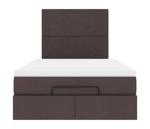 Osmaņu Gultas Rāmis Ar Matrača Tumši Pelēks 120X190 Cm Audums Vidaxl