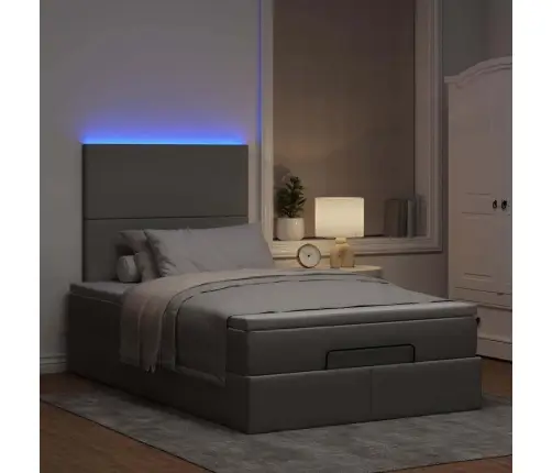 Osmaņu Gultas Rāmis Ar Matrača Gaiši Pelēks 120X200 Cm Audums Vidaxl